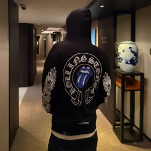 chrome hearts x rolling stones zip up hoodie
